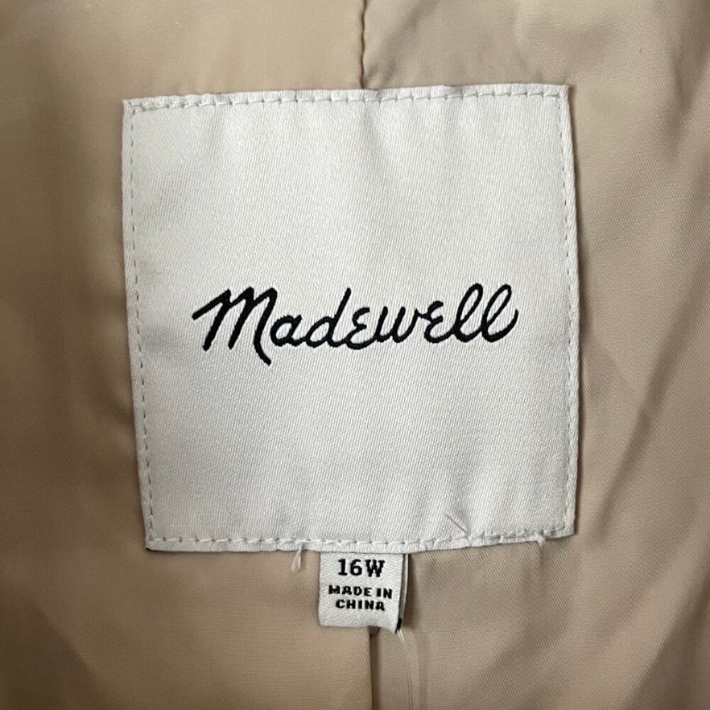 Madewell women’s BlazerTaupe Gold Satin Shawl‎ Collar  Zise 16W NEW - Picture 11 of 16